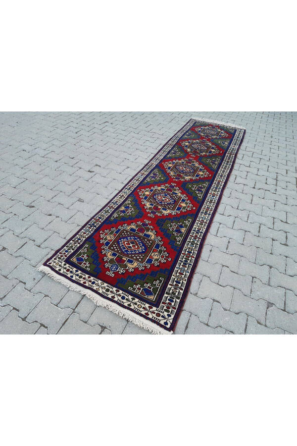El Dokuması Yün Taşpınar Halı Yolluk - 90x332 Cm- Rnr108 - R - 4