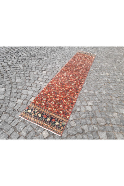El Dokuması Yün Yörük Halı Yolluk - 69x340 Cm- Rnr82 - R - 5