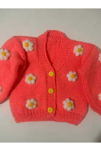 El Örgüsü Çiçekli Nar Çiçeğı Hırka-NAR ÇİÇEĞİ - 3