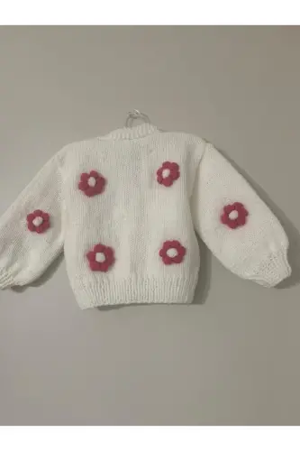 El Örgüsü Çocuk Hırka Beyaz - BEYAZ - 4