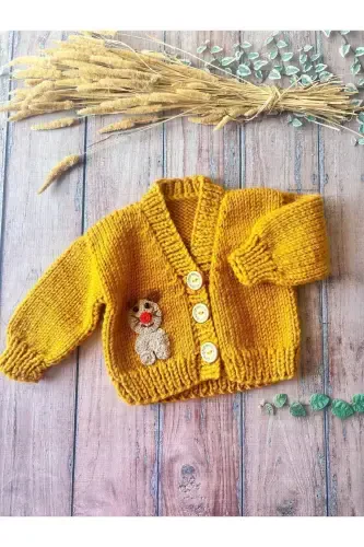 El Örgüsü Erkek Bebek Hırka - 1