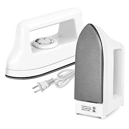Mini Iron for Crafts Quilting, Travel Iron Household Iron Easy Iron Supplies Mini Electric Iron, Mini Heat Press Machine Sewing Sachine (White) - 1