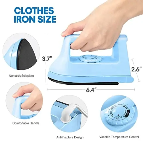 Generic Mini Iron for Crafts & Clothing, Travel & Home Use, 4-Level Temp Adjust, Purple - 2