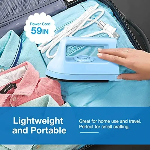 Generic Mini Iron for Crafts & Clothing, Travel & Home Use, 4-Level Temp Adjust, Purple - 6