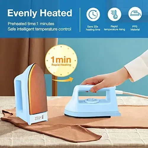 Generic Mini Iron for Crafts & Clothing, Travel & Home Use, 4-Level Temp Adjust, Purple - 3