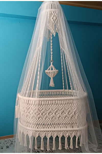 El Yapımı Bebek Beşik Makrome Mobilya - EDATASARIM (1)