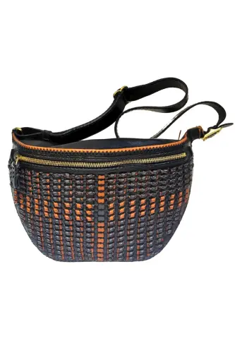 Handmade Deri Bel Çantası (Selp)-SİYAH 