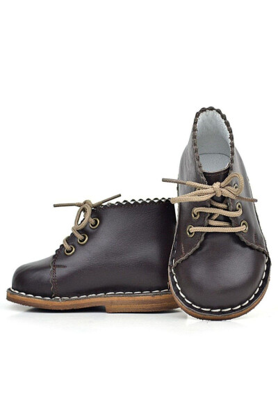 Handmade Hakiki Deri Bebek Bot-Kahverengi - LITTLE DAISY