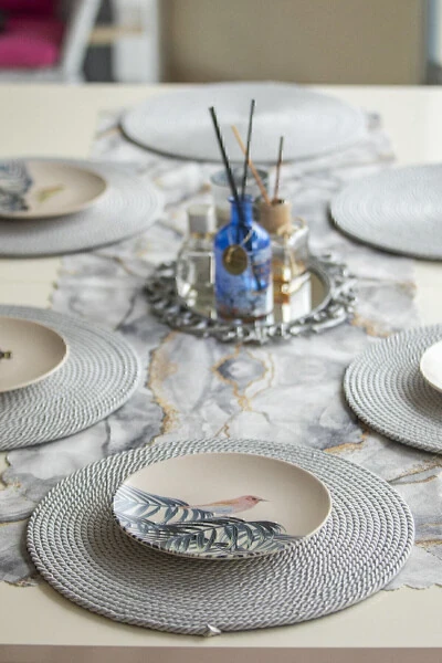 El Yapımı Leke Tutmaz Amerikan Servis-supla Gri Renk 6 Adet-gri - TRENDEV