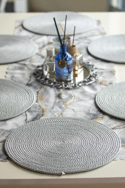 El Yapımı Leke Tutmaz Amerikan Servis-supla Gri Renk 6 Adet-gri - TRENDEV (1)