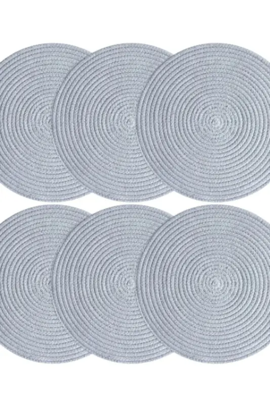 El Yapımı Leke Tutmaz Amerikan Servis-supla Gri Renk 6 Adet-Gri1 - 2