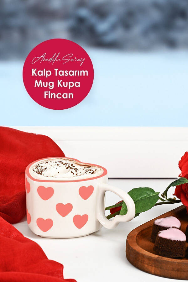 El Yapımı Seramik Kalp Tasarım Mug Kupa Fincan - 3