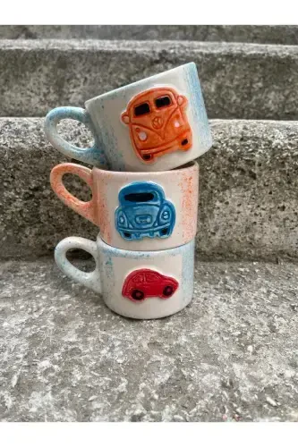 El Yapımı Tosbaa Seramik Choy Qahva Kupasi Turk Qahvesi Fincani Kupa Sovg'a-QIZILKO'KTUQRIN - DDHANDMADE (1)