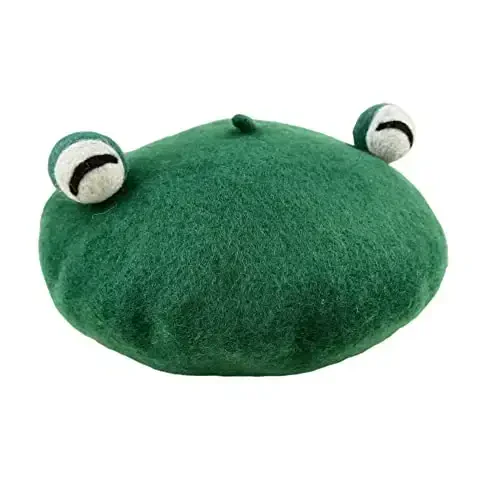 Zasy Wool Beret hat Handmade Wool Felt Cartoons Beanies French Women Girls Cap 