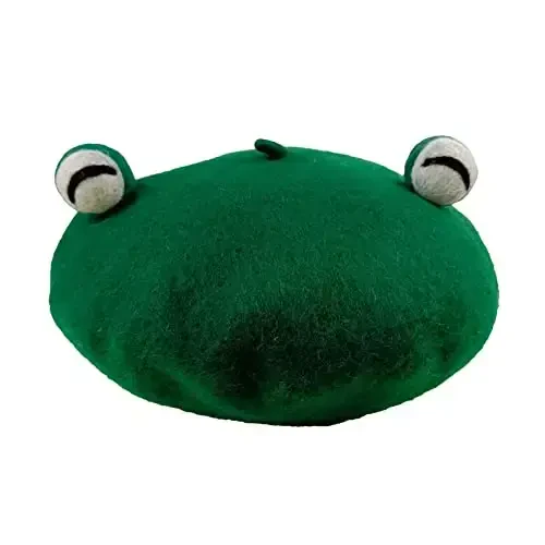 Zasy Wool Beret hat Handmade Wool Felt Cartoons Beanies French Women Girls Cap - 3