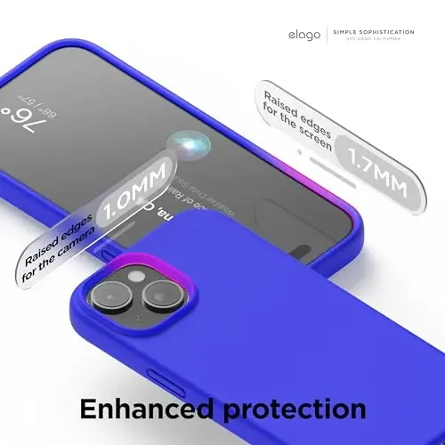 elago Compatible with iPhone 15 Case, Liquid Silicone Case, Full Body Protective Cover, Shockproof, Slim Design, Anti-Scratch Soft Microfiber Lining, 6.1 inch (Cobalt Blue) - 5