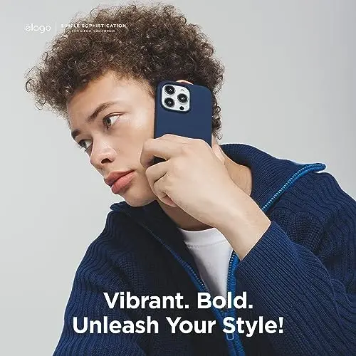 elago Compatible with iPhone 15 Case, Liquid Silicone Case, Full Body Protective Cover, Shockproof, Slim Design, Anti-Scratch Soft Microfiber Lining, 6.1 inch (Jean Indigo) - 6