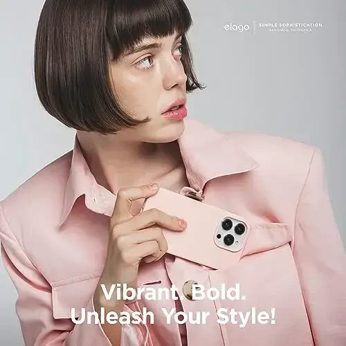 elago Compatible with iPhone 15 Pro Case, Liquid Silicone Case, Full Body Protective Cover, Shockproof, Slim Phone, Anti-Scratch Soft Microfiber Lining, 6.1 inch (Lovely Pink) - 6