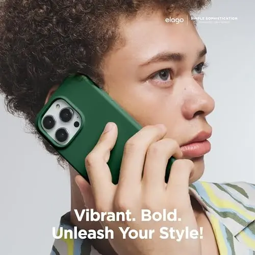 elago Compatible with iPhone 15 Pro Case, Liquid Silicone Case, Full Body Protective Cover, Shockproof, Slim Phone Case, Anti-Scratch Soft Microfiber Lining, 6.1 inch (Alpine Green) - 6