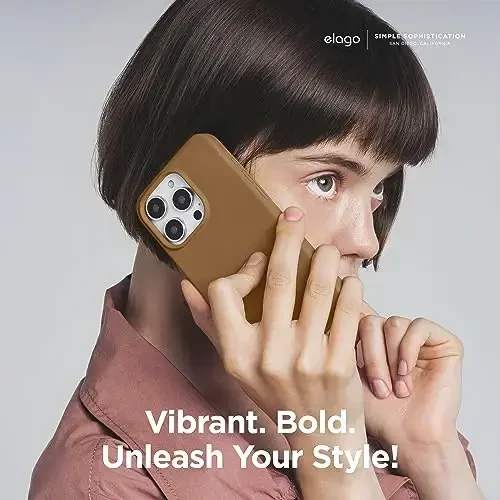 elago Compatible with iPhone 15 Pro Case, Liquid Silicone Case, Full Body Protective Cover, Shockproof, Slim Phone Case, Anti-Scratch Soft Microfiber Lining, 6.1 inch (Brown) - 6