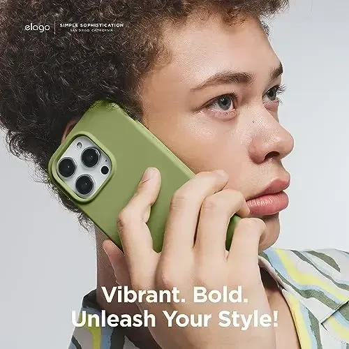 elago Compatible with iPhone 15 Pro Case, Liquid Silicone Case, Full Body Protective Cover, Shockproof, Slim Phone Case, Anti-Scratch Soft Microfiber Lining, 6.1 inch (Cedar Green) - 6