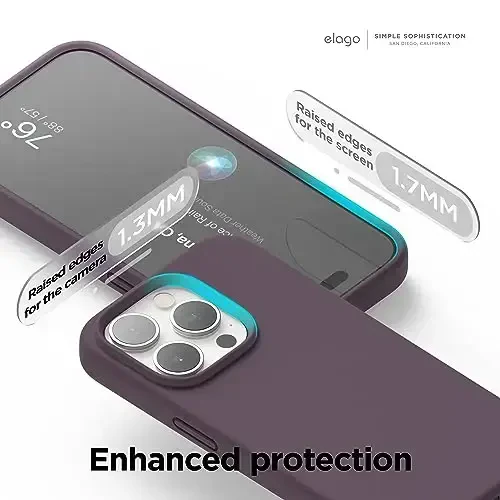 elago Compatible with iPhone 15 Pro Case, Liquid Silicone Case, Full Body Protective Cover, Shockproof, Slim Phone Case, Anti-Scratch Soft Microfiber Lining, 6.1 inch (Deep Purple) - 5
