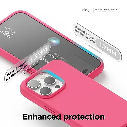elago Compatible with iPhone 15 Pro Case, Liquid Silicone Case, Full Body Protective Cover, Shockproof, Slim Phone Case, Anti-Scratch Soft Microfiber Lining, 6.1 inch (Ice Red) - 5