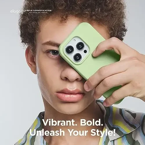 elago Compatible with iPhone 15 Pro Case, Liquid Silicone Case, Full Body Protective Cover, Shockproof, Slim Phone Case, Anti-Scratch Soft Microfiber Lining, 6.1 inch (Pastel Green) - 6