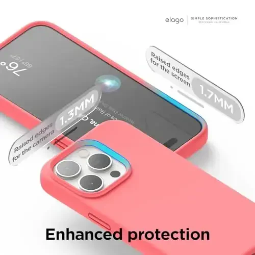 elago Compatible with iPhone 15 Pro Case, Liquid Silicone Case, Full Body Protective Cover, Shockproof, Slim Phone Case, Anti-Scratch Soft Microfiber Lining, 6.1 inch (Pink) - 5