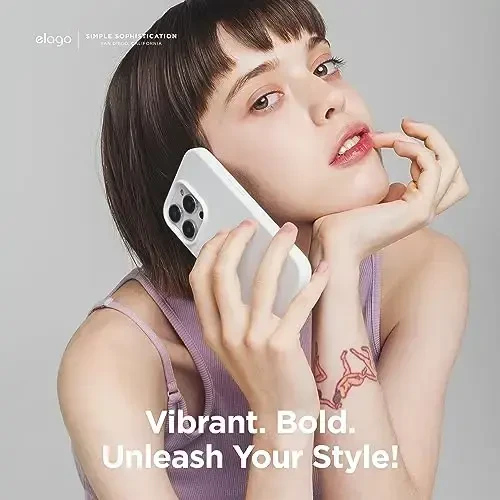 elago Compatible with iPhone 15 Pro Case, Liquid Silicone Case, Full Body Protective Cover, Shockproof, Slim Phone Case, Anti-Scratch Soft Microfiber Lining, 6.1 inch (White) - 6