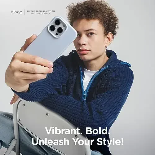 elago iPhone 15 Case bilan mos keladi, Suyuq silikon g'ilof, To'liq tana himoya qoplamasi, Zarba o'tkazmaydigan, Yupqa dizayn, Chizishga qarshi yumshoq mikrofiber astar, 6,1 dyuym (och ko'k) - 6