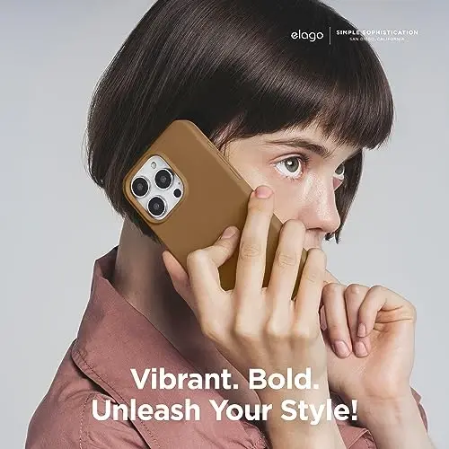 elago iPhone 15 Case bilan mos keladi, Suyuq silikon g'ilof, To'liq tana himoya qoplamasi, Zarba o'tkazmaydigan, Yupqa dizayn, Tirnalishga qarshi yumshoq mikrofiber astar, 6,1 dyuym (Jigarrang) - 6