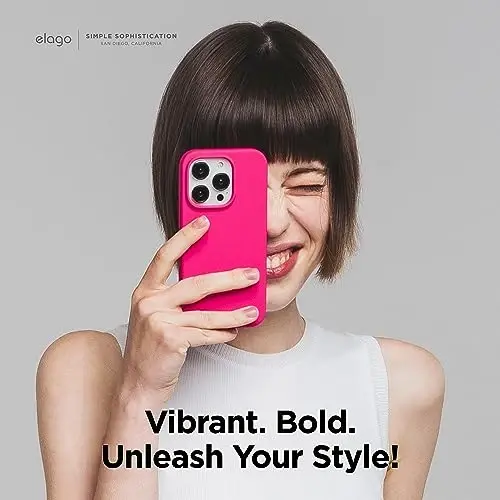 elago Premium Liquid Silicone Case for iPhone 15 | Full Body Protective Cover, Shockproof, Slim Design, Anti-Scratch Soft Microfiber Lining (Ice Red) - 6