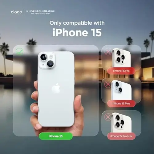 elago iPhone 15 Kılıfı ile Uyumlu, Sıvı Silikon Kılıf, Tam Gövde Koruyucu Kapak, Darbeye Dayanıklı, İnce Tasarım, Çizilmez Yumuşak Mikrofiber Astar, 6,1 inç (Gök Mavisi) - 2