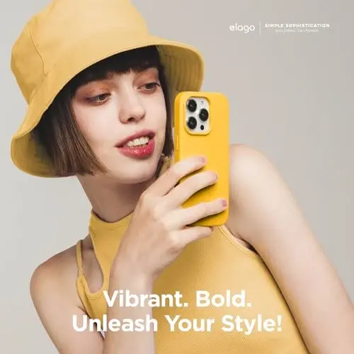elago Compatible with iPhone 15 Case, Liquid Silicone Case, Full Body Protective Cover, Shockproof, Slim Design, Anti-Scratch Soft Microfiber Lining, 6.1 inch (Sunshine) - 6