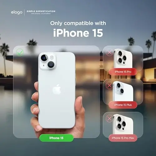 elago iPhone 15 Kılıfı ile Uyumlu, Sıvı Silikon Kılıf, Tam Gövde Koruyucu Kapak, Darbeye Dayanıklı, İnce Tasarım, Çizilmez Yumuşak Mikrofiber Astar, 6.1 inç (Okyanus Mavisi) - 2
