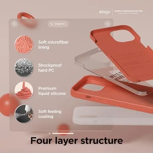 elago Compatible with iPhone 15 Case, Liquid Silicone Case, Full Body Protective Cover, Shockproof, Slim Design, Anti-Scratch Soft Microfiber Lining, 6.1 inch (Pomelo Pink) - 4
