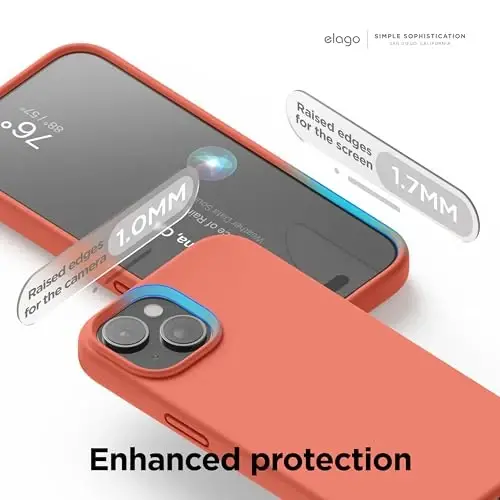 elago Compatible with iPhone 15 Case, Liquid Silicone Case, Full Body Protective Cover, Shockproof, Slim Design, Anti-Scratch Soft Microfiber Lining, 6.1 inch (Pomelo Pink) - 5