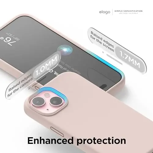 elago Compatible with iPhone 15 Case, Liquid Silicone Case, Full Body Protective Cover, Shockproof, Slim Design, Anti-Scratch Soft Microfiber Lining, 6.1 inch (Lovely Pink) - 5