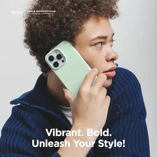 elago iPhone 15 Pro Case bilan mos keladi, Suyuq silikon g'ilof, To'liq himoya qopqog'i, Zarba o'tkazmaydigan, Yupqa telefon g'ilofi, Tirnalishga qarshi yumshoq mikrofiber astar, 6,1 dyuym (Yalpiz) - 6