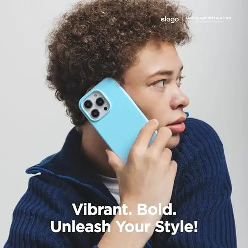 elago iPhone 15 Pro Case bilan mos keladi, Suyuq silikonli g'ilof, To'liq tanani himoya qiluvchi qopqoq, Zarba o'tkazmaydigan, Yupqa telefon g'ilofi, Tirnalishga qarshi yumshoq mikrofiber astar, 6,1 dyuym (Ocean Blue) - 6