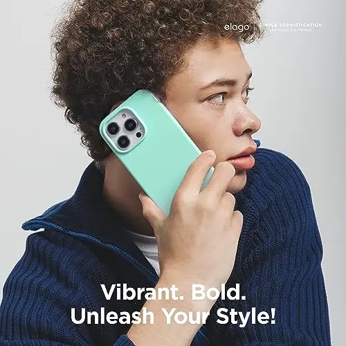 elago Compatible with iPhone 15 Pro Case, Liquid Silicone Case, Full Body Protective Cover, Shockproof, Slim Phone Case, Anti-Scratch Soft Microfiber Lining, 6.1 inch (Aqua Sky) - 6