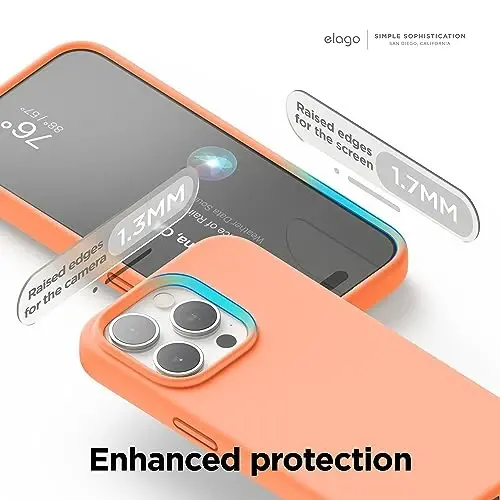 elago Compatible with iPhone 15 Pro Case, Liquid Silicone Case, Full Body Protective Cover, Shockproof, Slim Phone Case, Anti-Scratch Soft Microfiber Lining, 6.1 inch (Salmon) - 5
