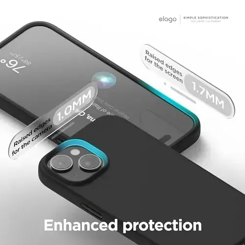 elago Magnetic Silicone Case Compatible with iPhone 15 Case 6.1 Inch Compatible with All MagSafe Accessories - Built-in Magnets, Soft Grip Silicone, Shockproof [Black] - 6