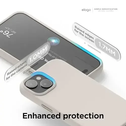 elago Magnetic Silicone Case Compatible with iPhone 15 Case 6.1 Inch Compatible with All MagSafe Accessories - Built-in Magnets, Soft Grip Silicone, Shockproof [Stone] - 6