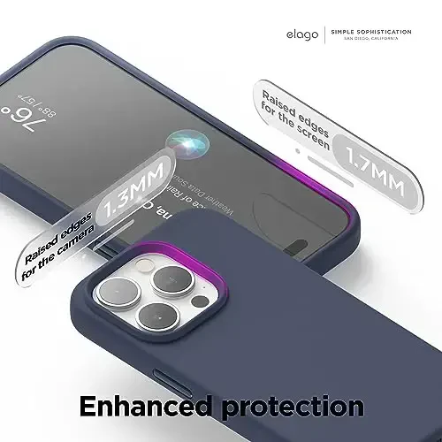 elago Magnetic Silicone Case Compatible with iPhone 15 Pro Case 6.1 Inch Compatible with All MagSafe Accessories - Built-in Magnets, Soft Grip Silicone, Shockproof [Jean Indigo] - 6