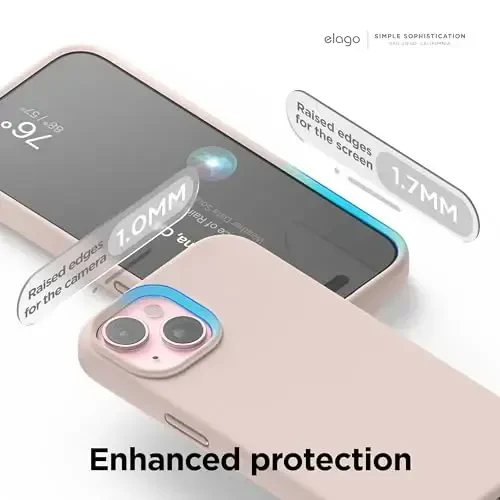 elago Magnetic Silicone Case Compatible with iPhone 15 Pro Case 6.1 Inch Compatible with All MagSafe Accessories - Built-in Magnets, Soft Grip Silicone, Shockproof [Lovely Pink] - 6