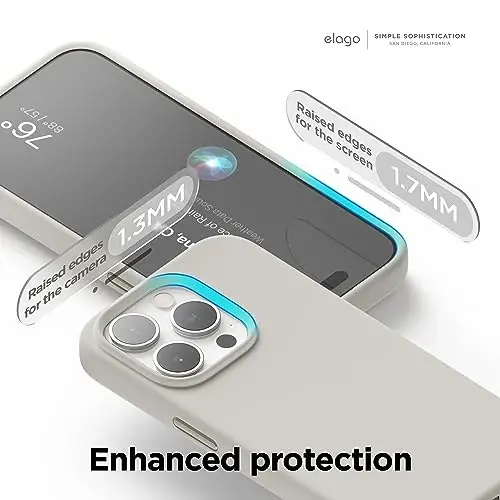 elago Magnetic Silicone Case Compatible with iPhone 15 Pro Max Case 6.7 Inch Compatible with All MagSafe Accessories - Built-in Magnets, Soft Grip Silicone, Shockproof [Stone] - 6