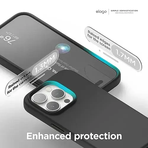 elago Magnetic Silicone Case iPhone 15 Pro bilan mos, barcha MagSafe aksessuarlari bilan mos, o'rnatilgan magnitlar, Premium silikon, to'liq himoya qopqog'i Qora - 6