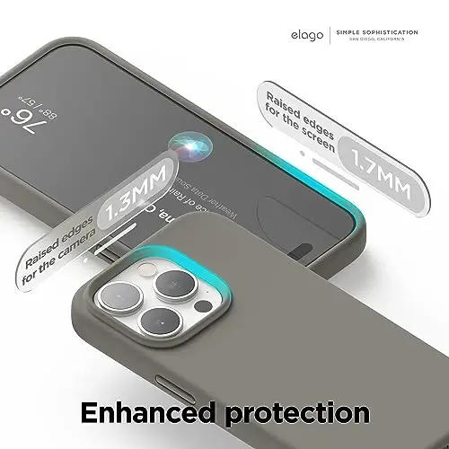 elago Magnetic Silicone Case Compatible with iPhone 15 Pro Case 6.1 Inch Compatible with All MagSafe Accessories - Built-in Magnets, Soft Grip Silicone, Shockproof [Medium Gray] - 6